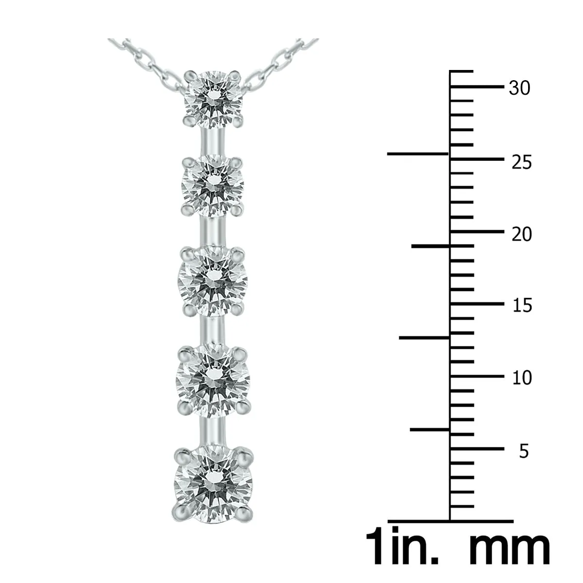 1 1/2 Carat TW Diamond Journey Pendant in 14K White Gold