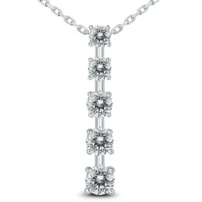 1 1/2 Carat TW Diamond Journey Pendant in 14K White Gold