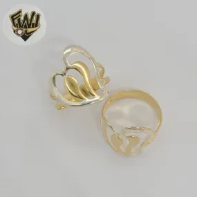 (1-3036-1) Gold Laminate - Two Tone Carved Ring - BGF