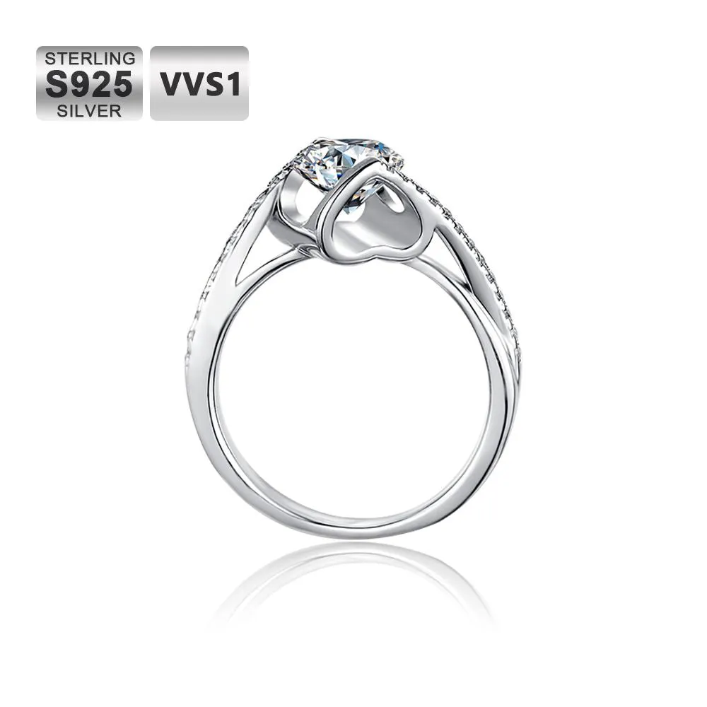 1.0 Carats VVS1 Moissanite Rings for Women