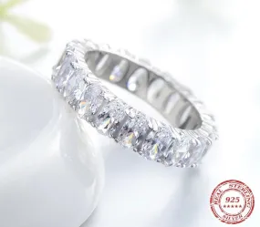 100% 925 Sterling Silver Classic Luxurious AAAAA CZ Ring