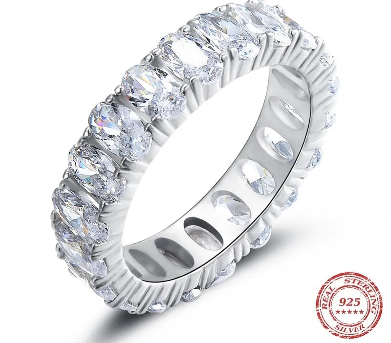 100% 925 Sterling Silver Classic Luxurious AAAAA CZ Ring