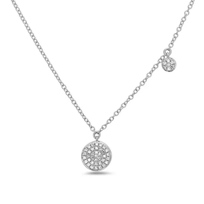 14k Diamond Disc Pendant