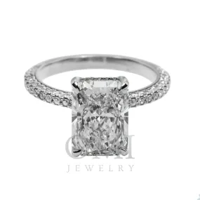 14K GOLD RADIANT CUT DIAMOND ENGAGEMENT RING 0.84 CT