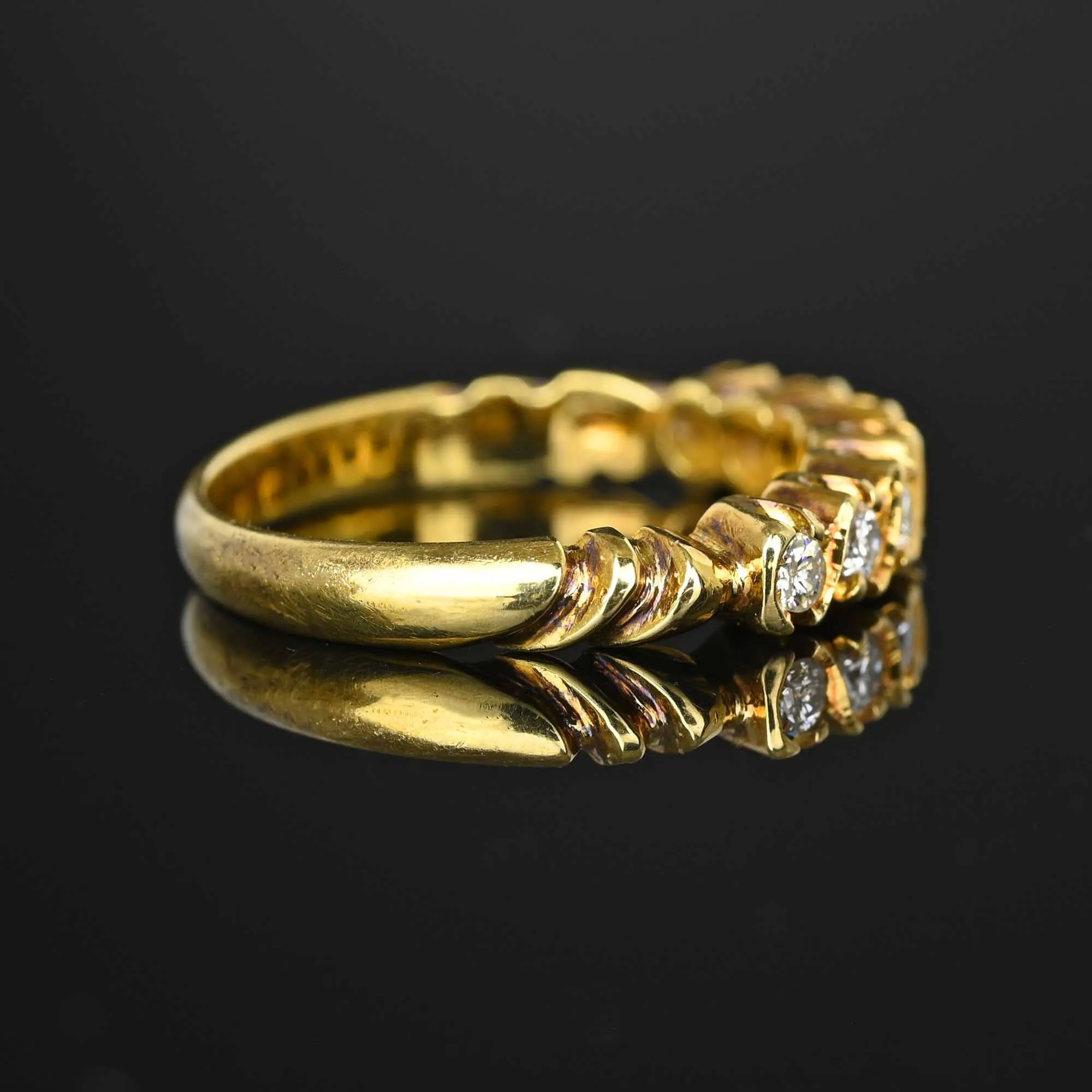 14K Gold Seven Stone Diamond Half Eternity Ring Band