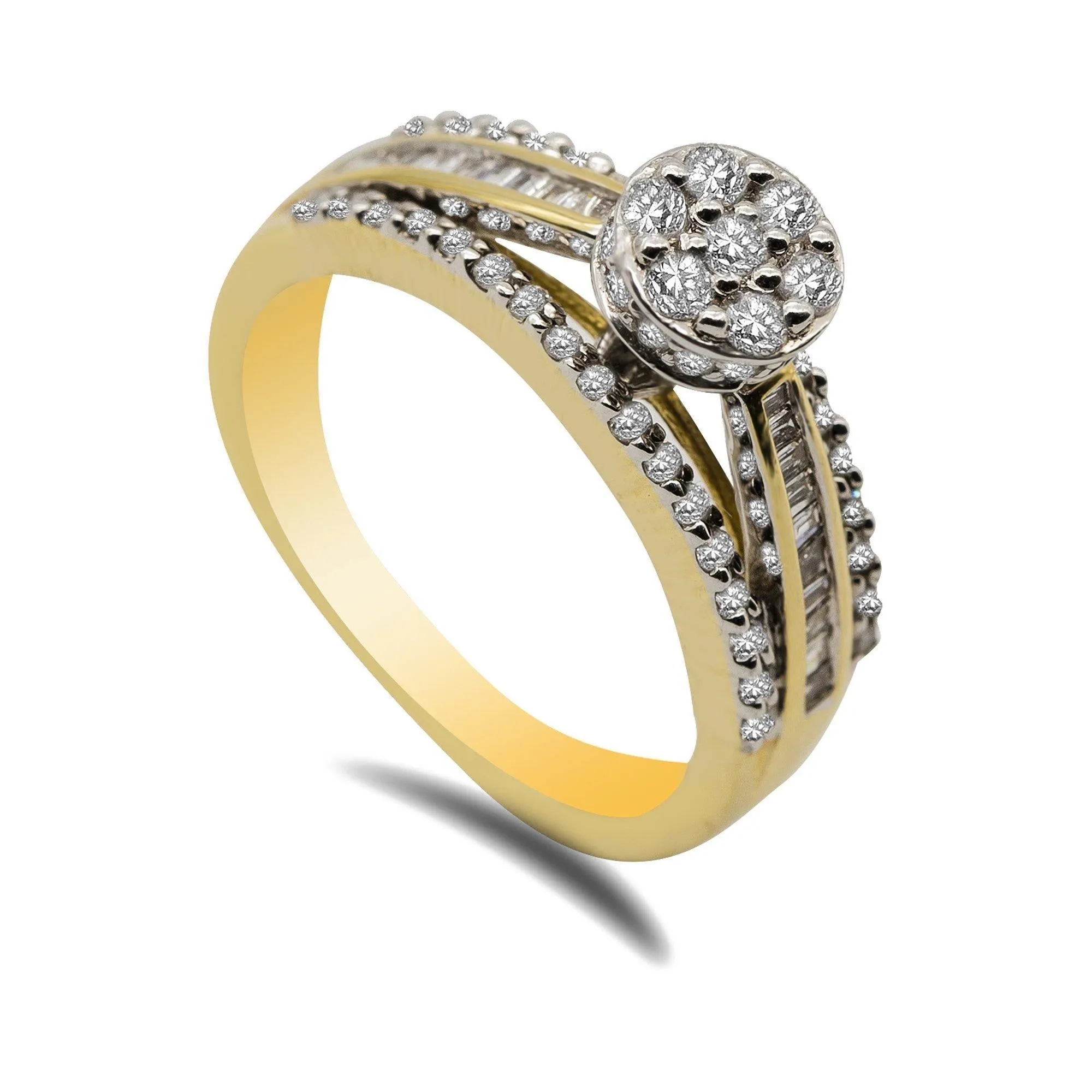 14K Two Tone Gold Diamond Ring