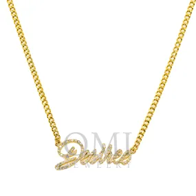 14K YELLOW GOLD DIAMOND CUSTOM NAME NECKLACE