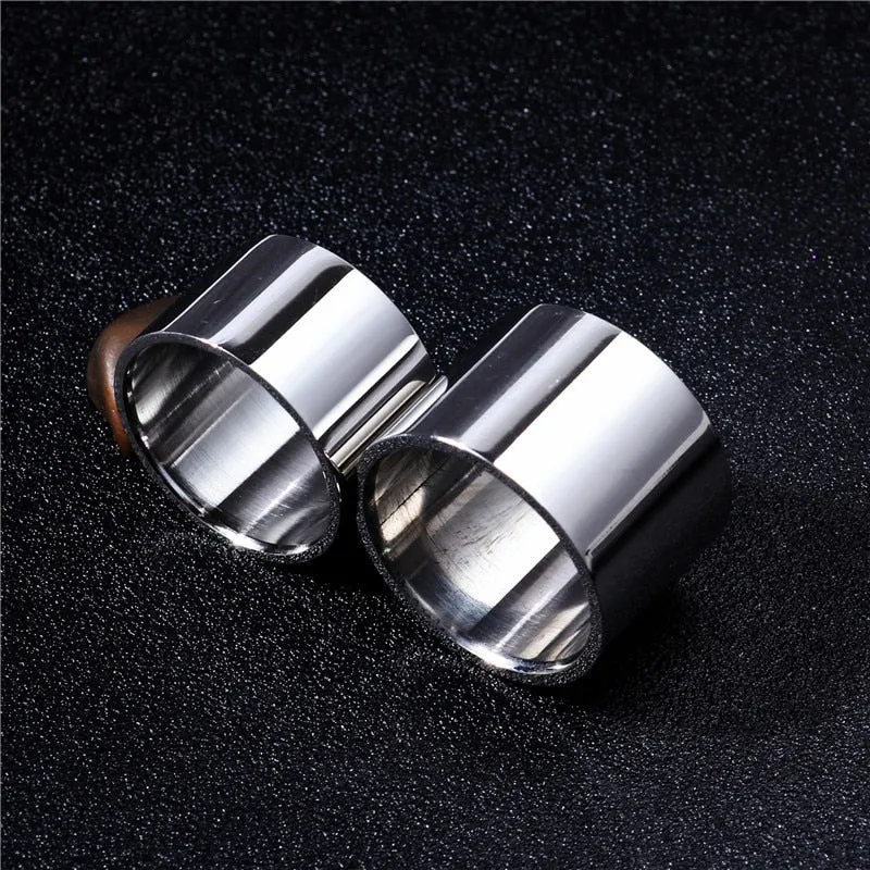 14mm & 18mm Silver Polished Titanium Ring