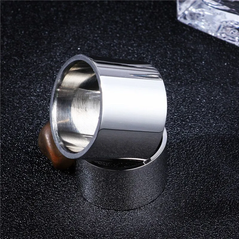 14mm & 18mm Silver Polished Titanium Ring