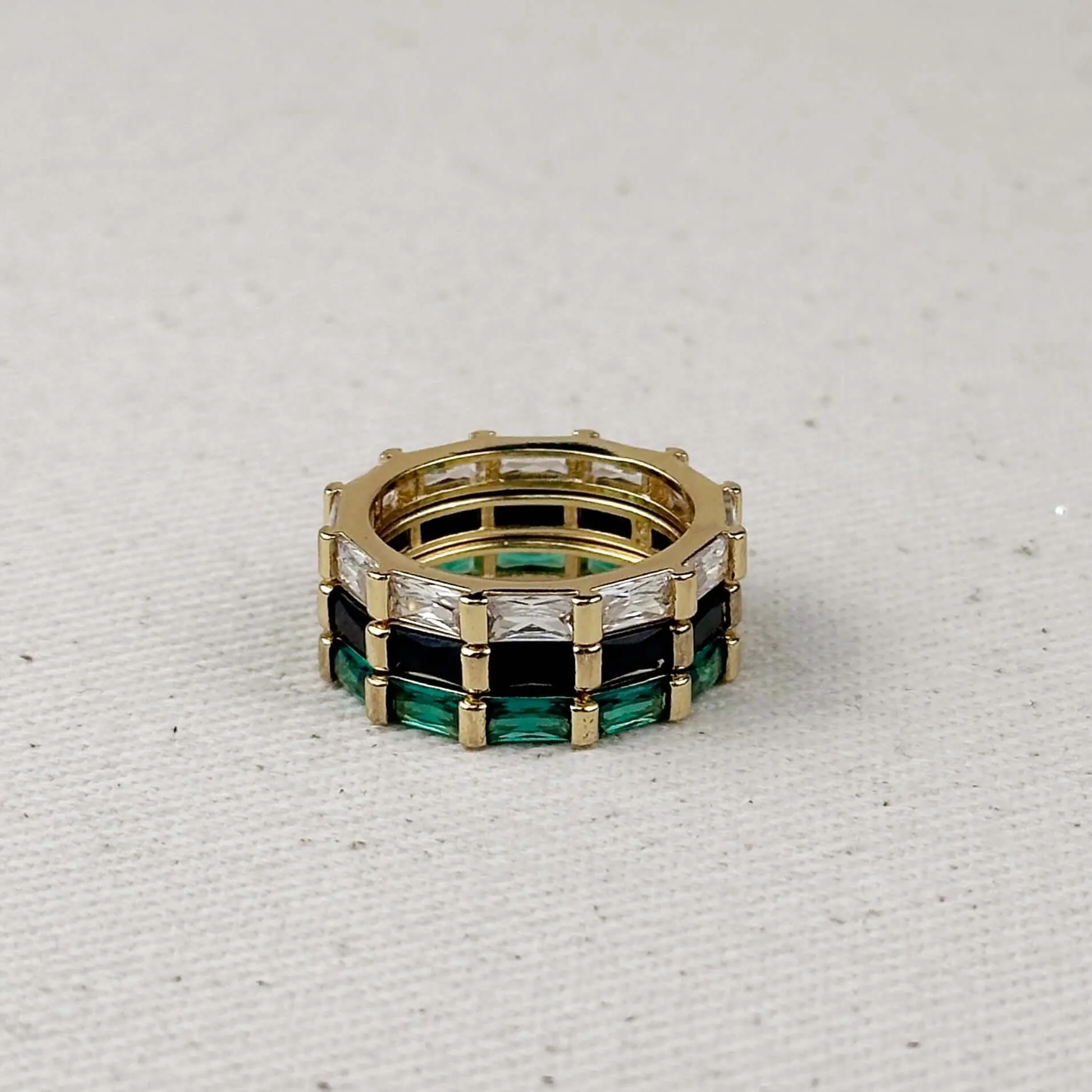 18k Gold Filled Baguette CZ Band Ring