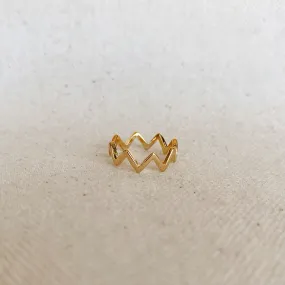 18k Gold Filled Chevron Midi-Ring