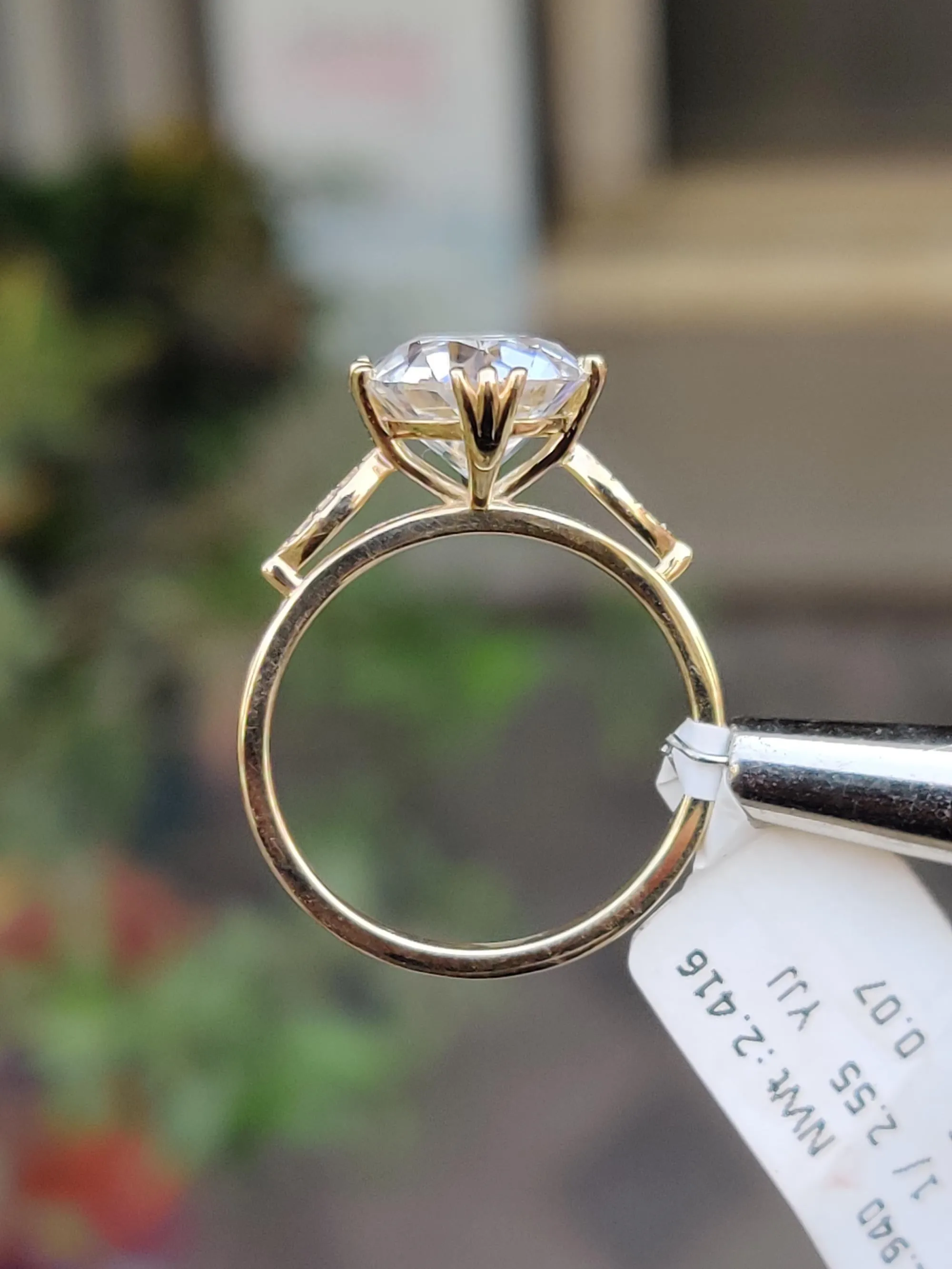 2.5CT Old Mine Round Moissanite Engagement Ring, Old Euro Cut.