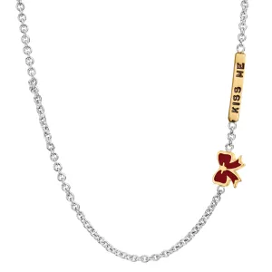 2mm Silver & Gold Kiss Me Enamel Bow Chain