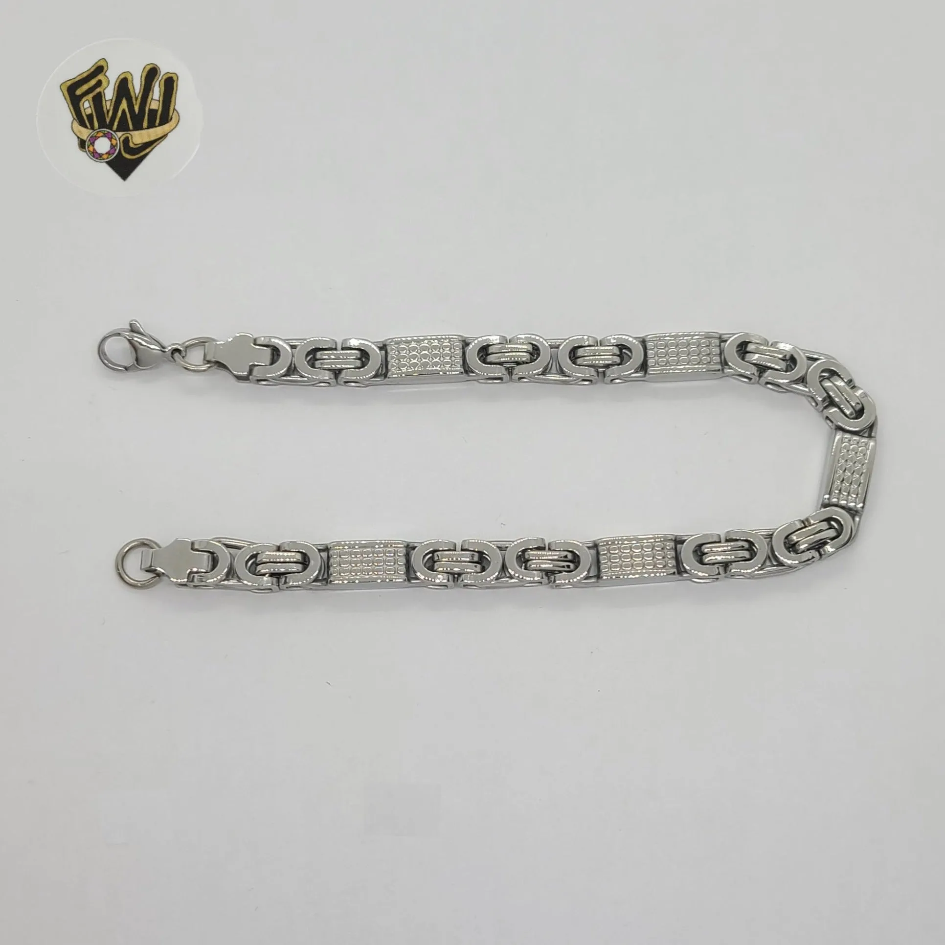 (4-4088) Stainless Steel - 6mm Alternative Link Men Bracelet - 8.5.