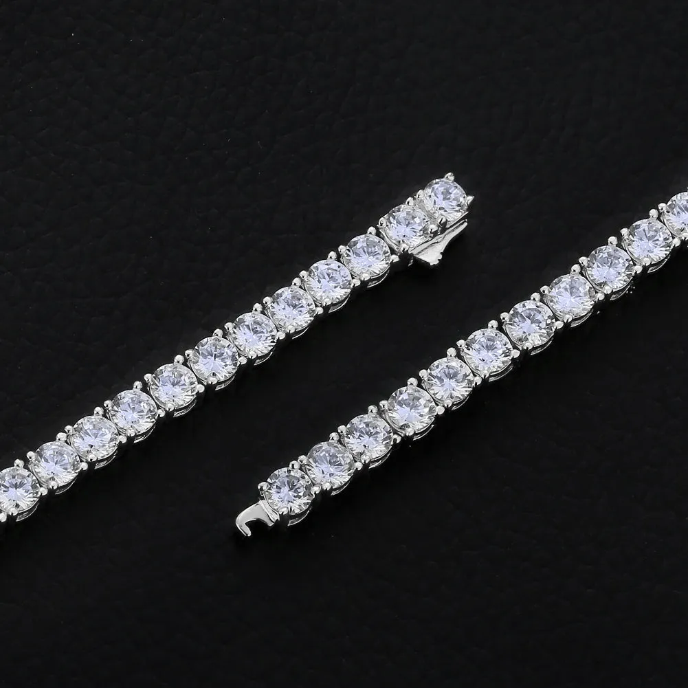 4mm White Gold/14K Gold CZ Womens Diamond Tennis Bracelet KRKC