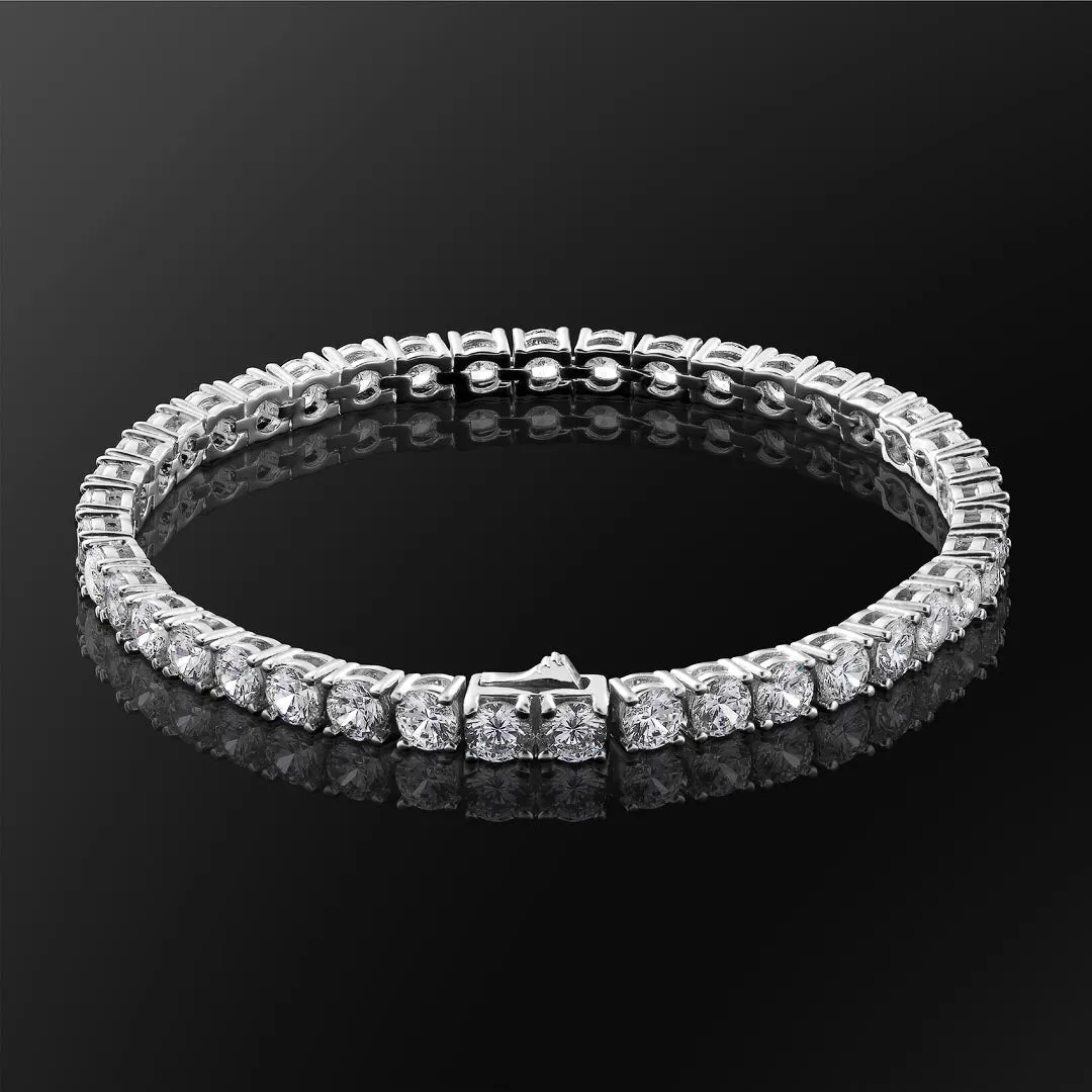 4mm White Gold/14K Gold CZ Womens Diamond Tennis Bracelet KRKC