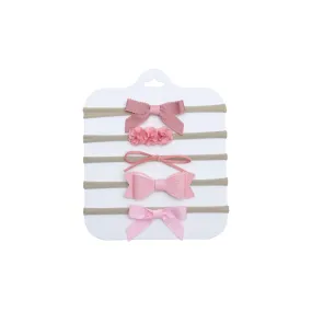 5-Piece Assorted Tiny Headband Set in Rose Dreams