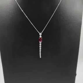 .75ct Descending Ruby Diamond Necklace