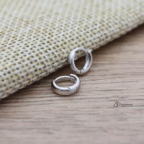 925 Sterling Silver Plain 2mm wide One-Touch Hoop Earrings