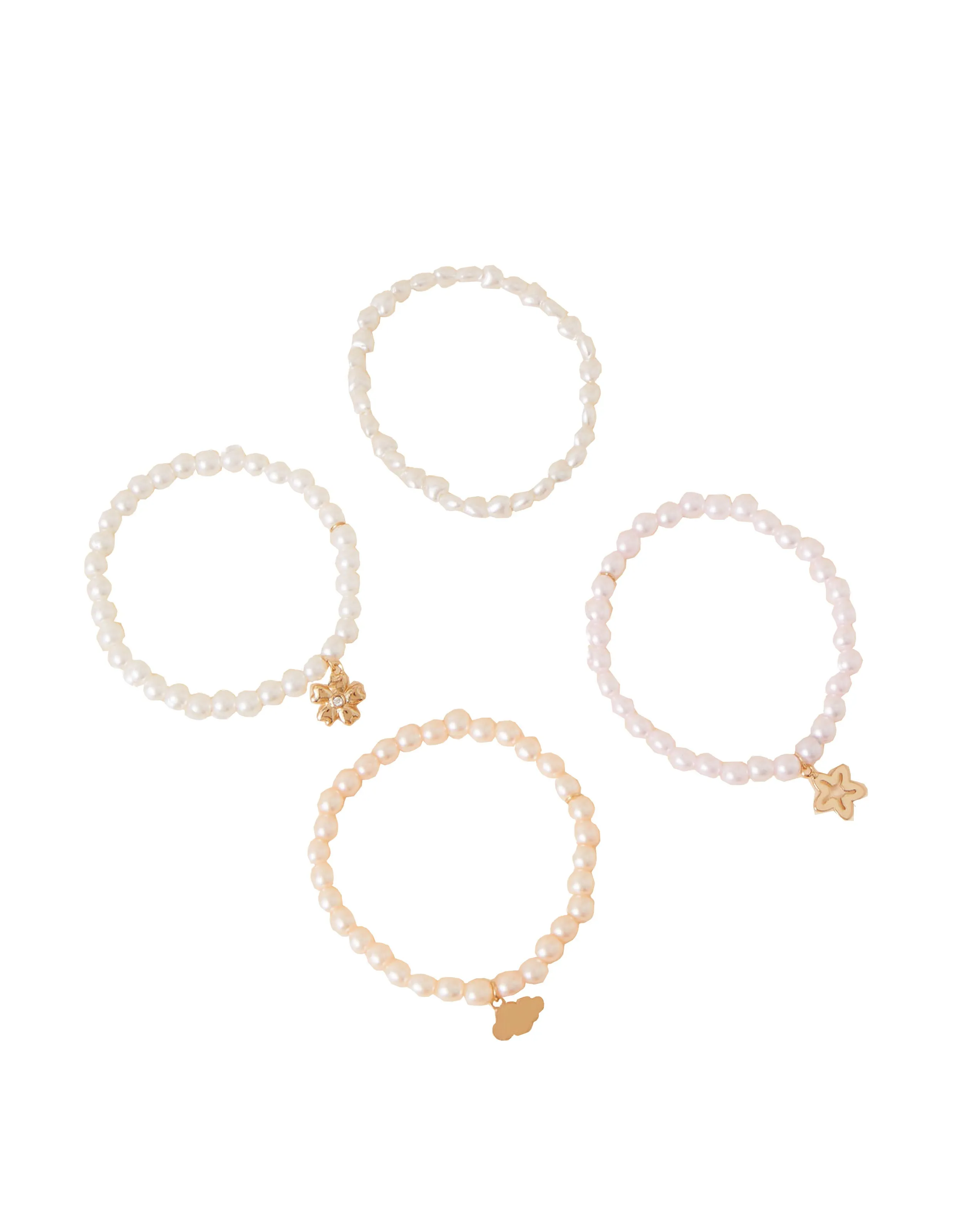 Accessorize London Girl's Pearl Bracelets Pack Of 4