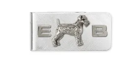 Airedale Terrier Money Clip Jewelry Sterling Silver Handmade Dog Money Clip AR10-MC