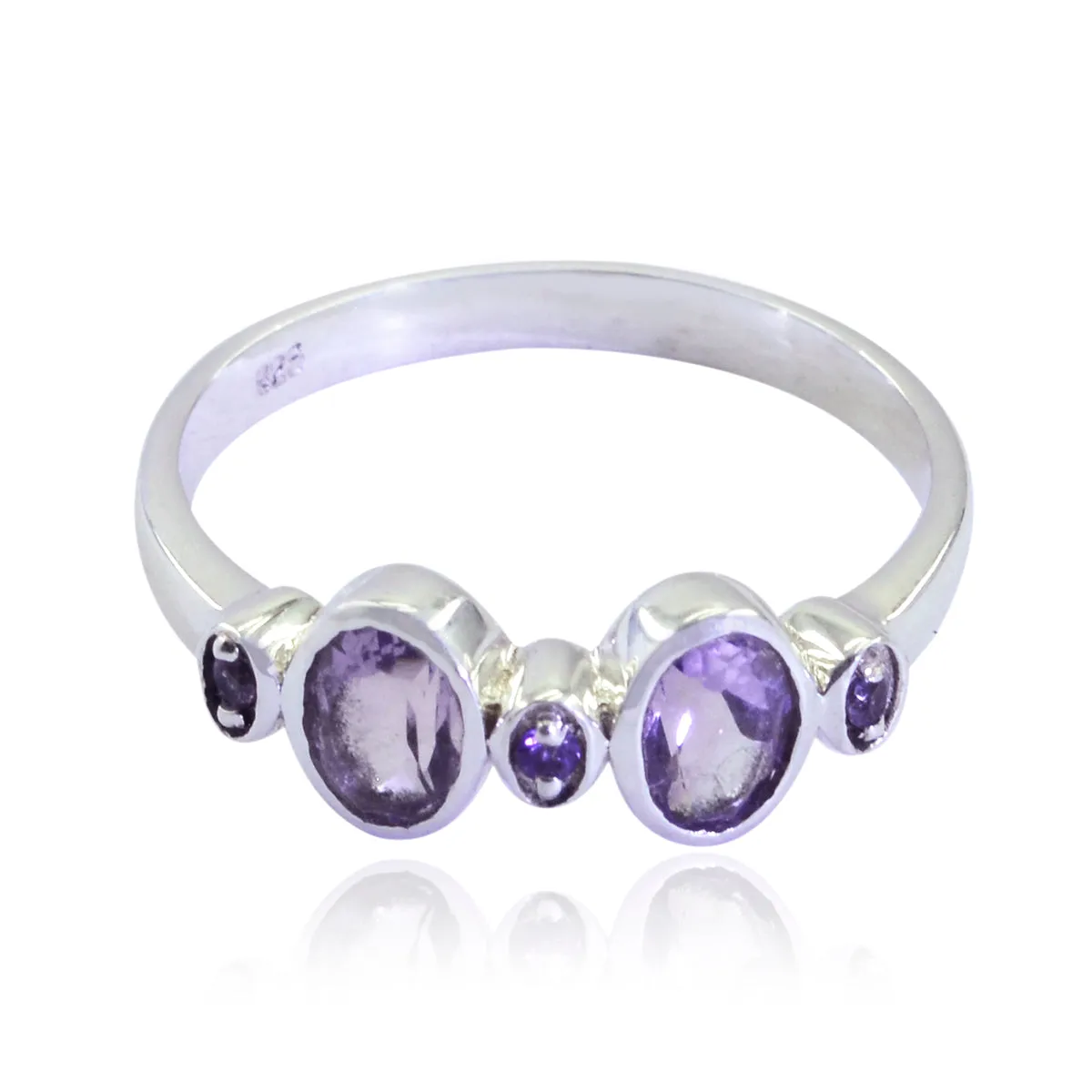 Attractive Gemstone Amethyst Sterling Silver Rings Gift For Labour Day