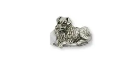 Australian Shepherd Ring Jewelry Sterling Silver Handmade Dog Ring AU11N-R