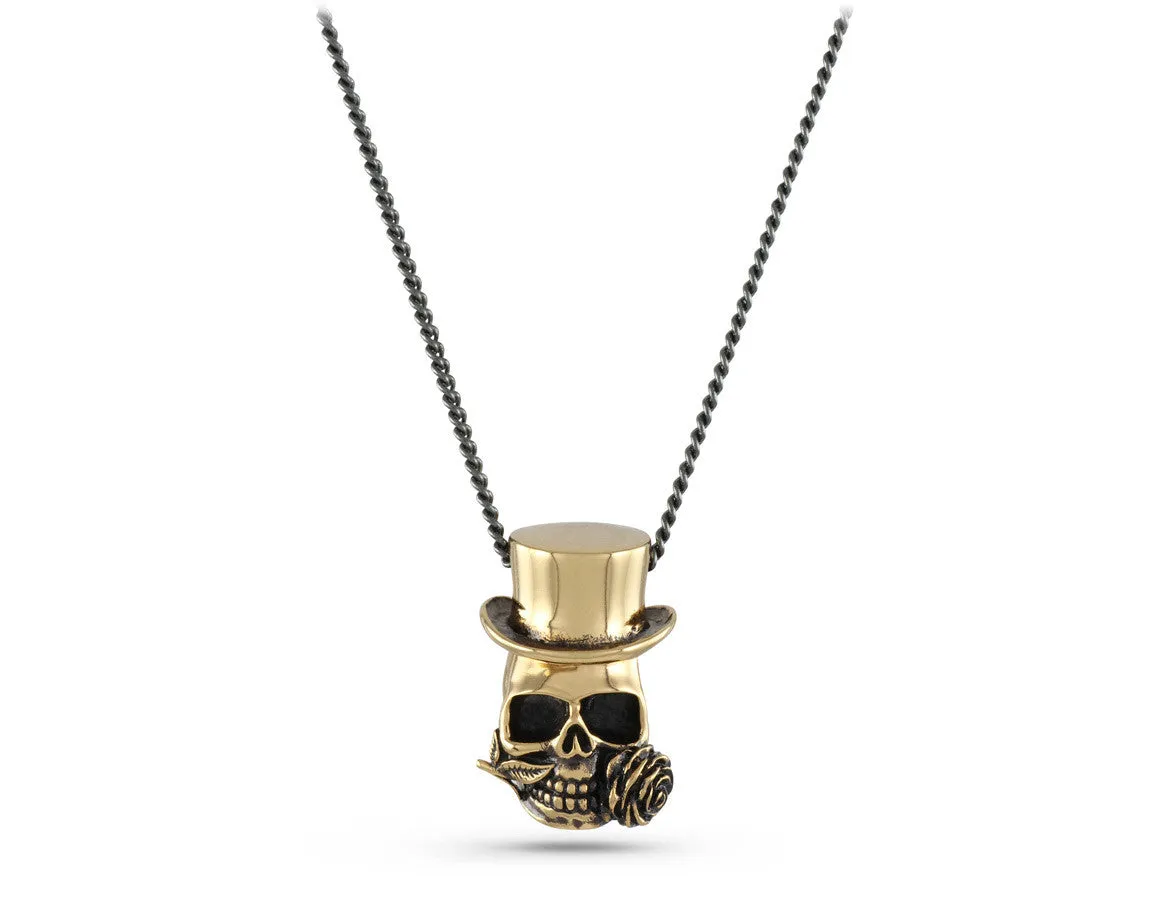 Baron Samedi Skull Necklace - Bronze