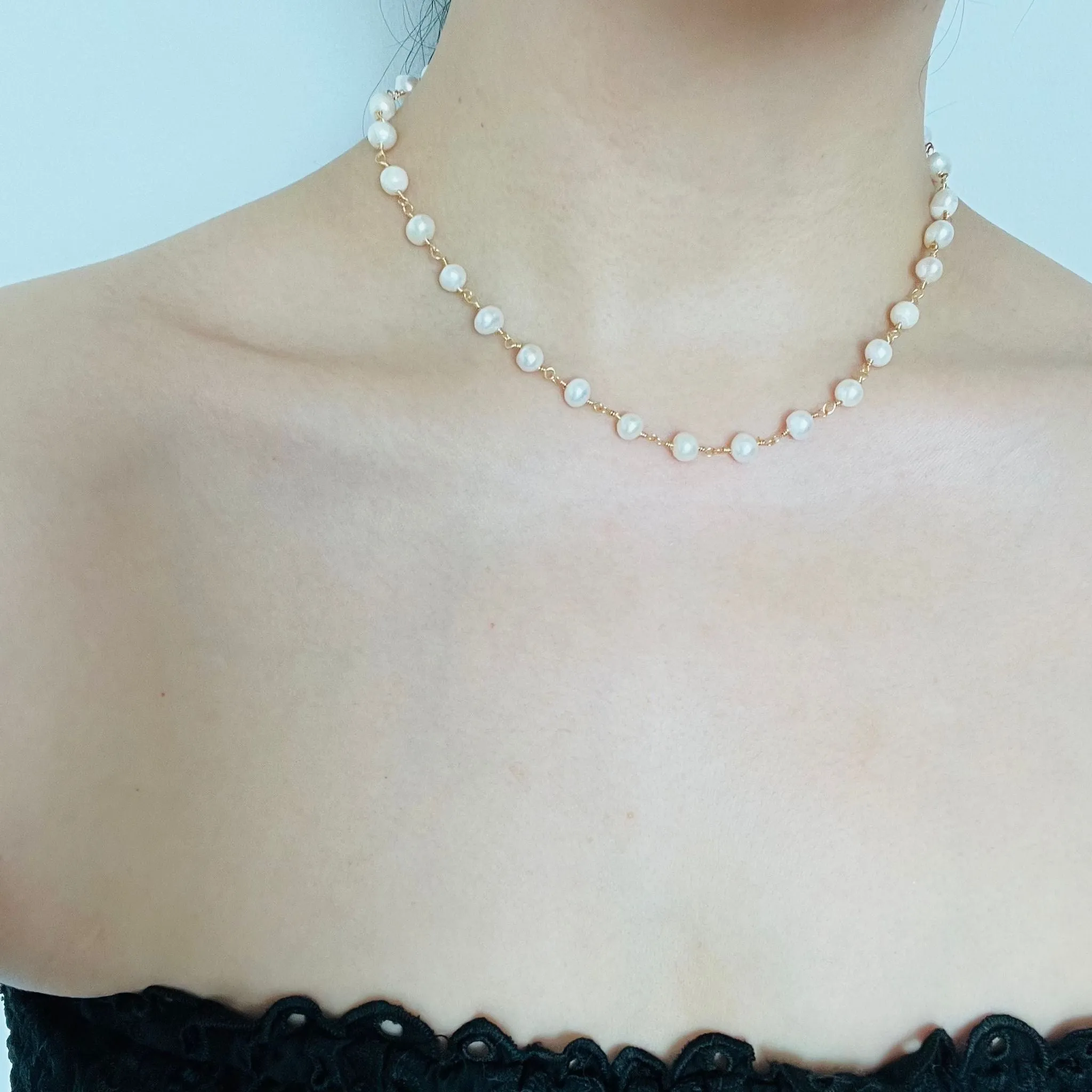 Baroque Pearl Choker Necklace GHW