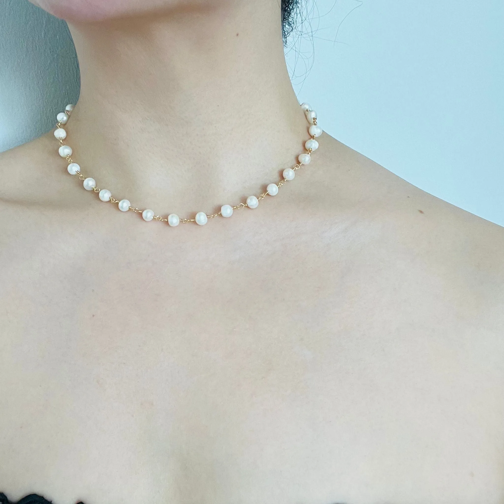 Baroque Pearl Choker Necklace GHW