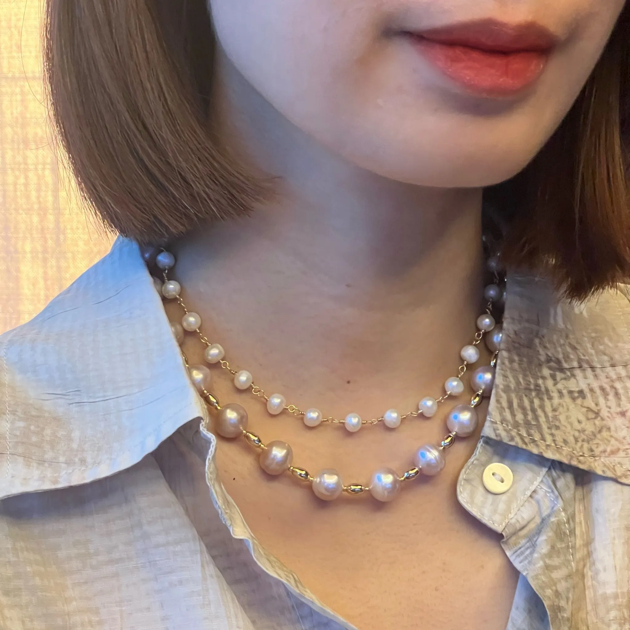 Baroque Pearl Choker Necklace GHW