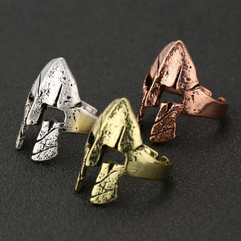 Battle-Worn Spartan Helmet Ring