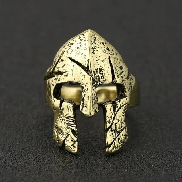 Battle-Worn Spartan Helmet Ring