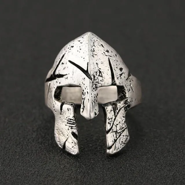 Battle-Worn Spartan Helmet Ring