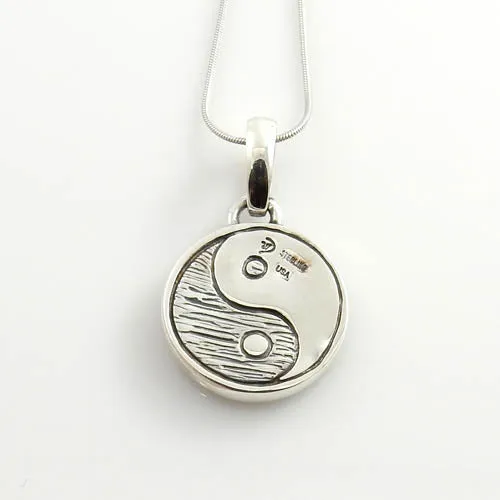 Black Onyx Howlite Silver Yin-Yang Pendant