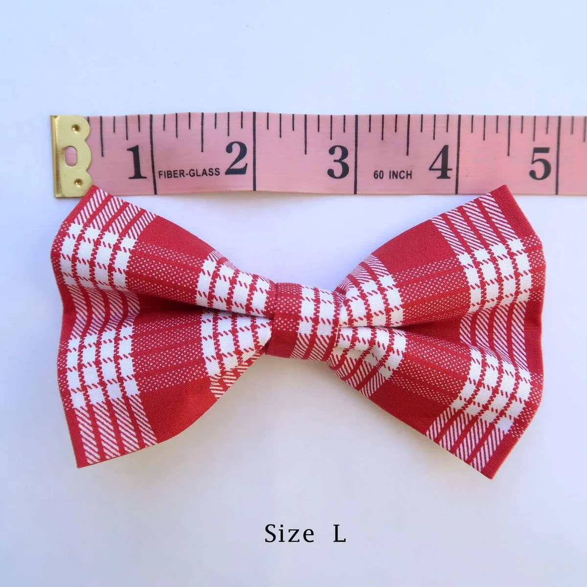 Blue Palaka Plaid Print Dog's Bow Tie