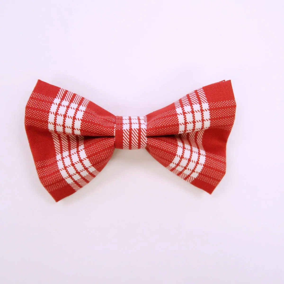 Blue Palaka Plaid Print Dog's Bow Tie