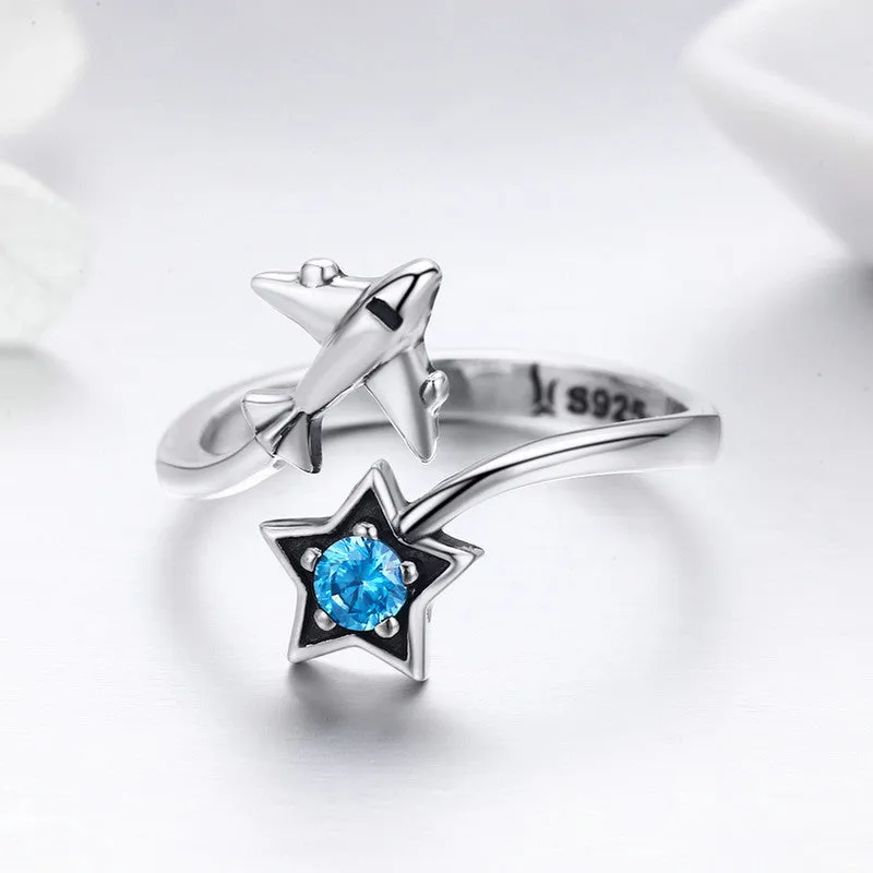 Blue Star Trek Plane Plain Ring