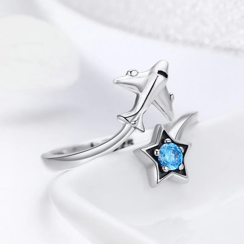 Blue Star Trek Plane Plain Ring