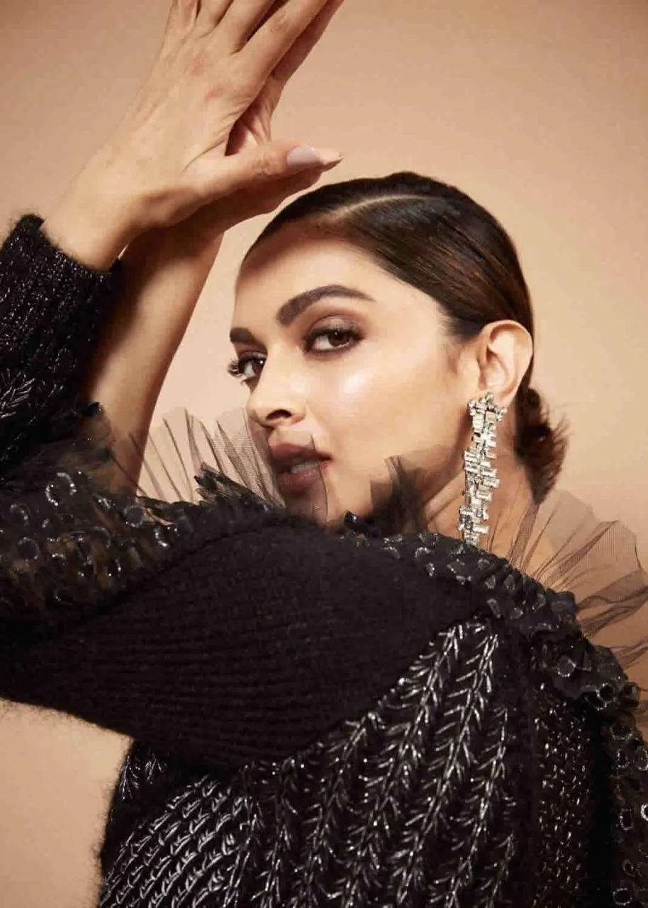 Bollywood Celebrity Deepika Padukone inspired Premium CZ and Glass stones studded in anti tarnish brass earrings -MOE001DP