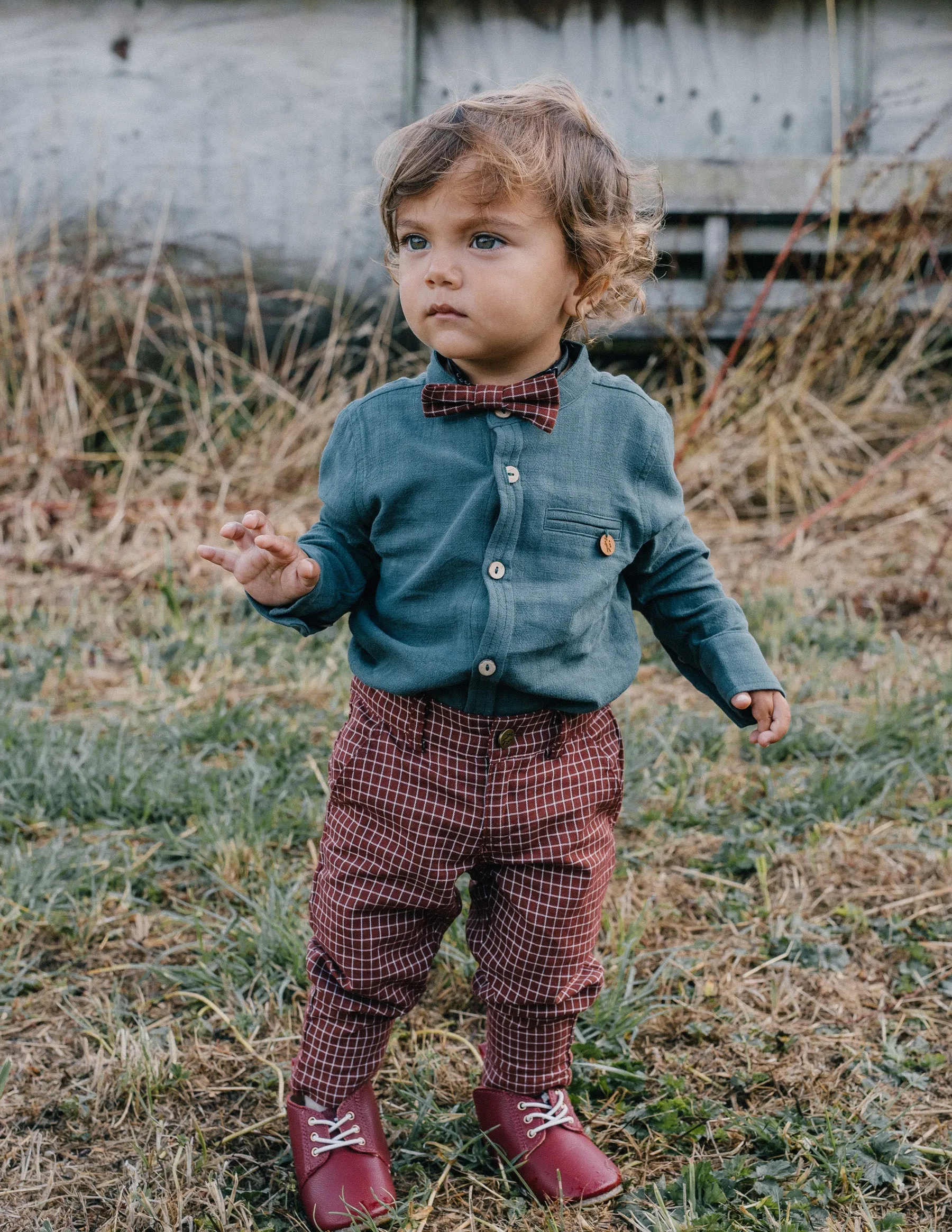 Boys Bow Tie - Vintage Red Check