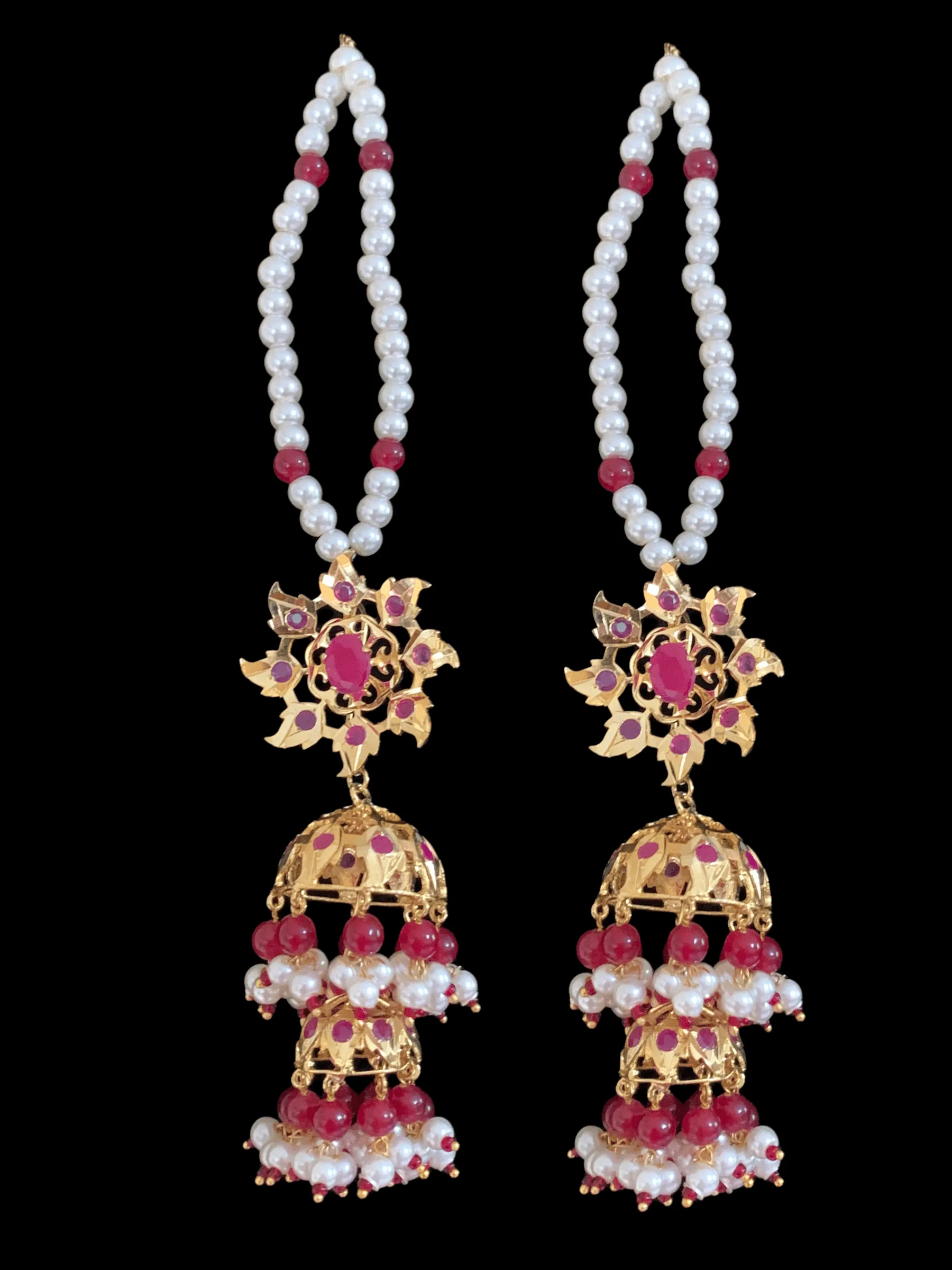 BR55 Insia hyderabadi jadavi lacha with double jhumka( SHIPS IN 3 WEEKS)