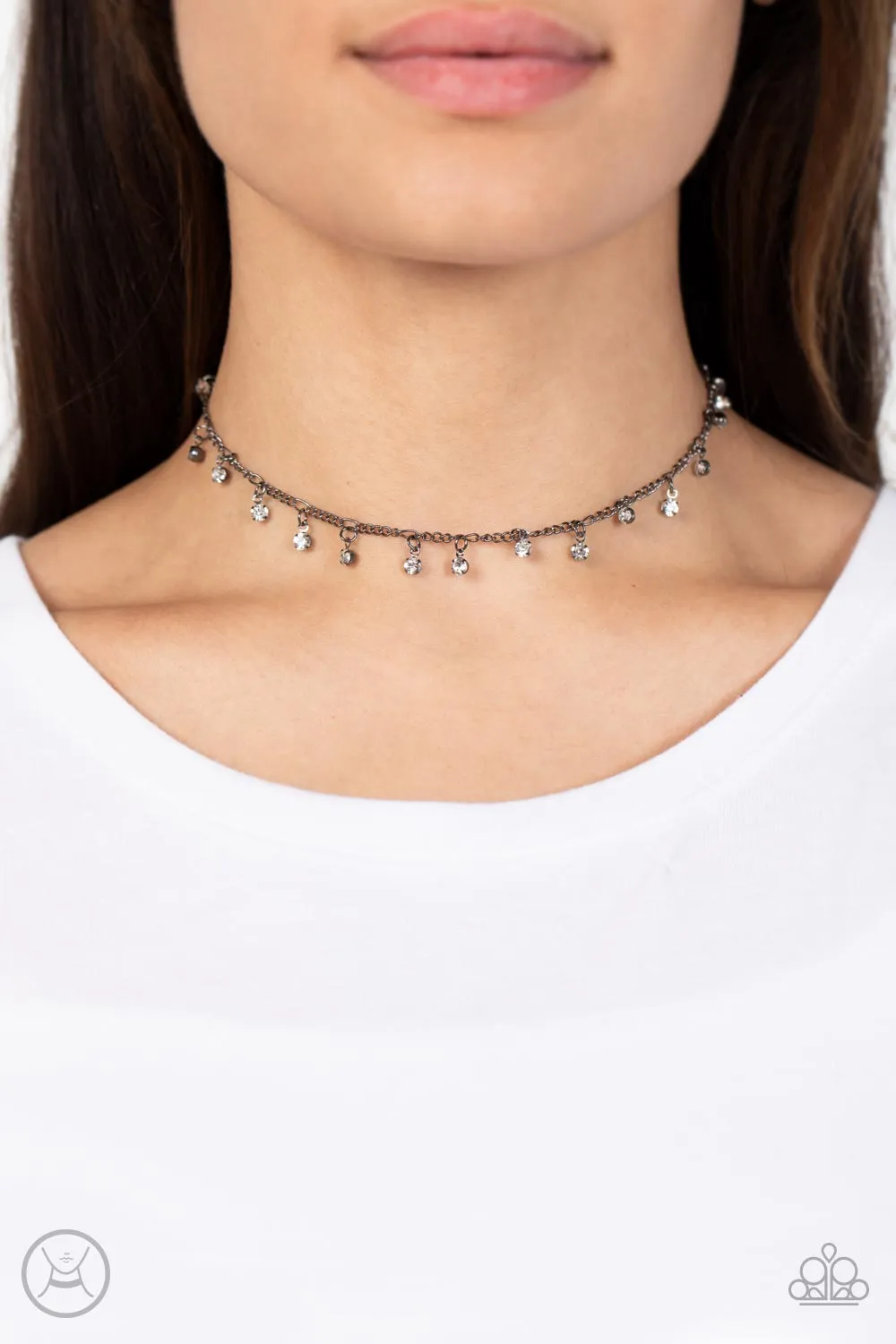 Bringing SPARKLE Back - Black Choker Necklace