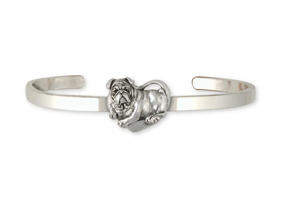 Bulldog Bracelet Jewelry Sterling Silver Handmade Dog Bracelet BD21-CB