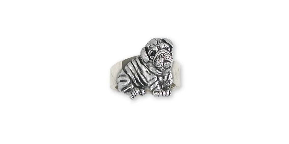 Bulldog Ring Jewelry Sterling Silver Handmade Dog Ring BD28-R