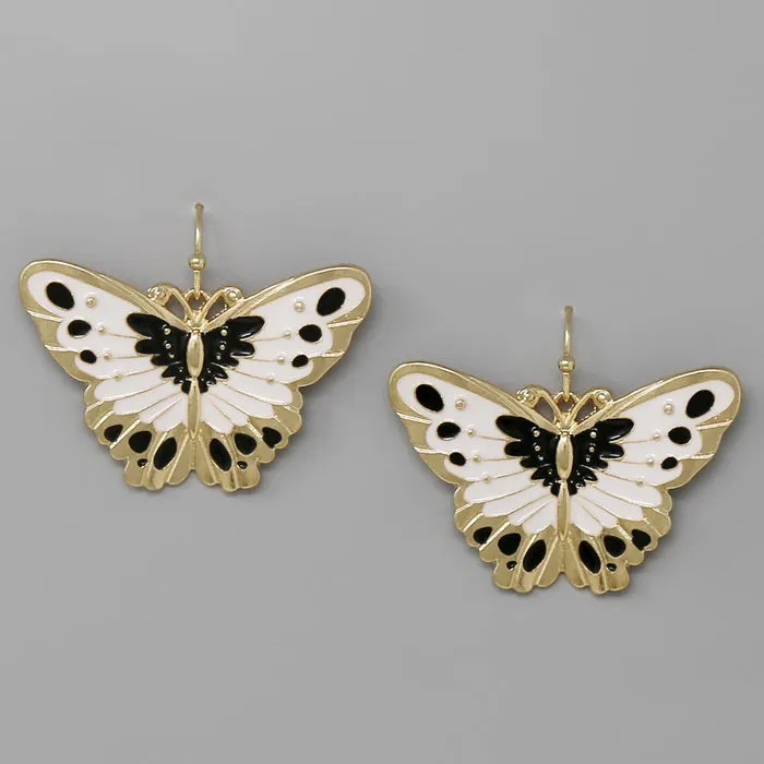 Butterfly Enamel Drop Earrings