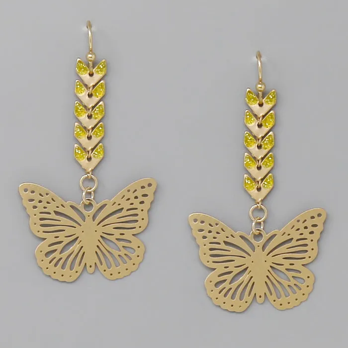 Butterfly Filigree Drop Earrings