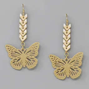 Butterfly Filigree Drop Earrings