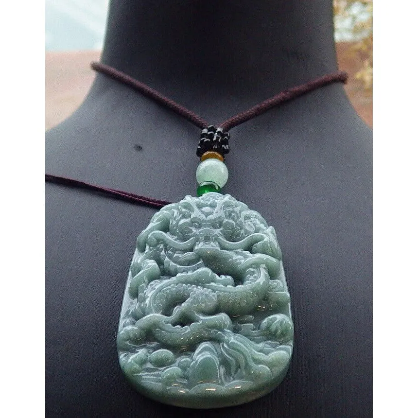 Certified Green Natural A Jade Pendant Dragon #611-0303