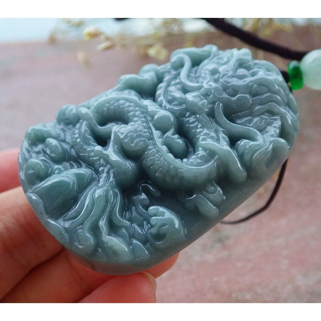 Certified Green Natural A Jade Pendant Dragon #611-0303